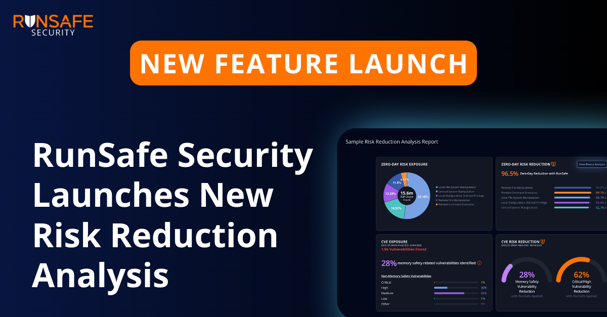 RunSafe Security Launches Powerful New Risk Reduction Analysis to Reveal Software Exposure to CVEs and Memory-Based Zero Days