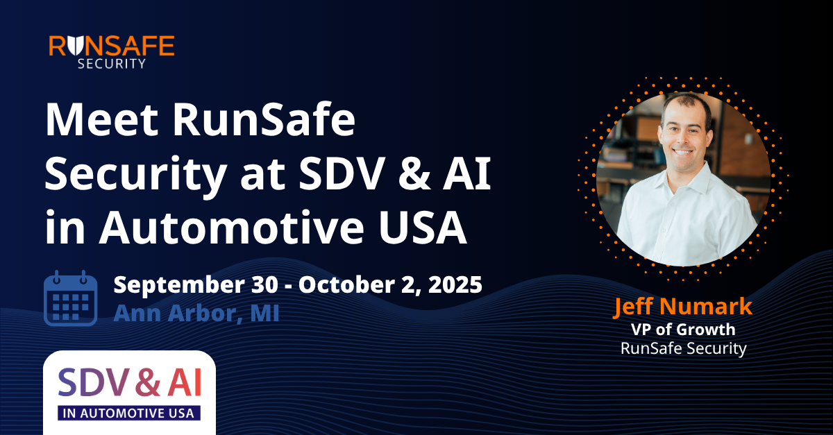 RunSafe Security at SDV & AI in Automotive USA