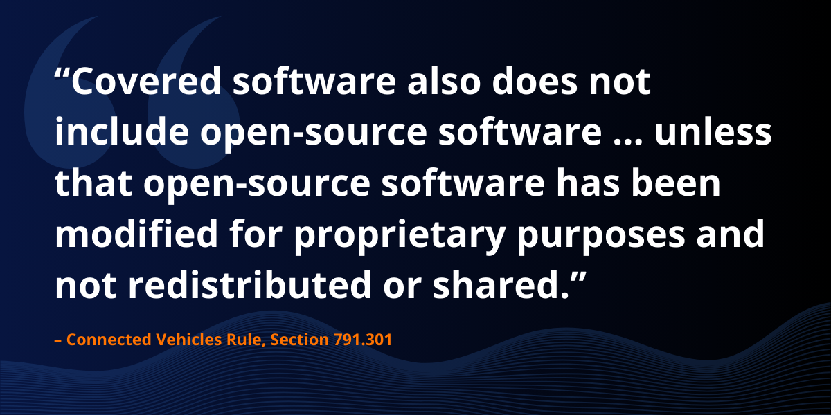 Connected Vehicles Rule, Section 791.301