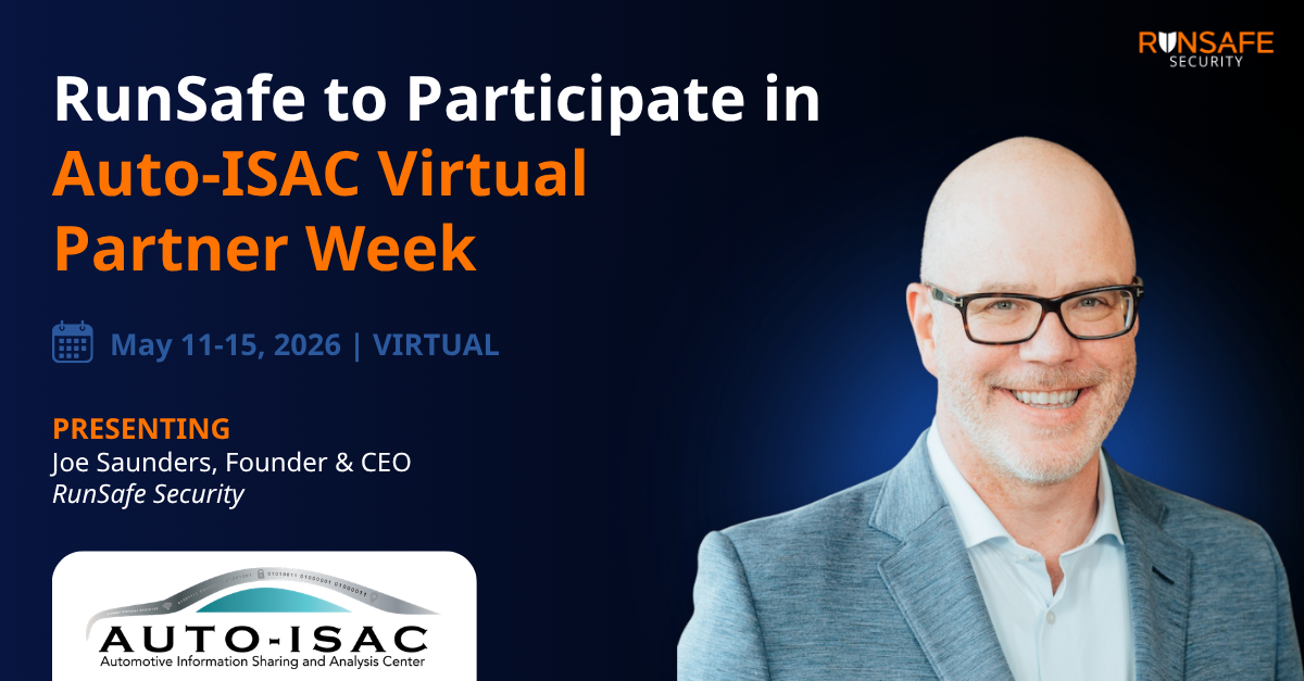 RunSafe to Participate in Auto-ISAC Virtual Partner Week
